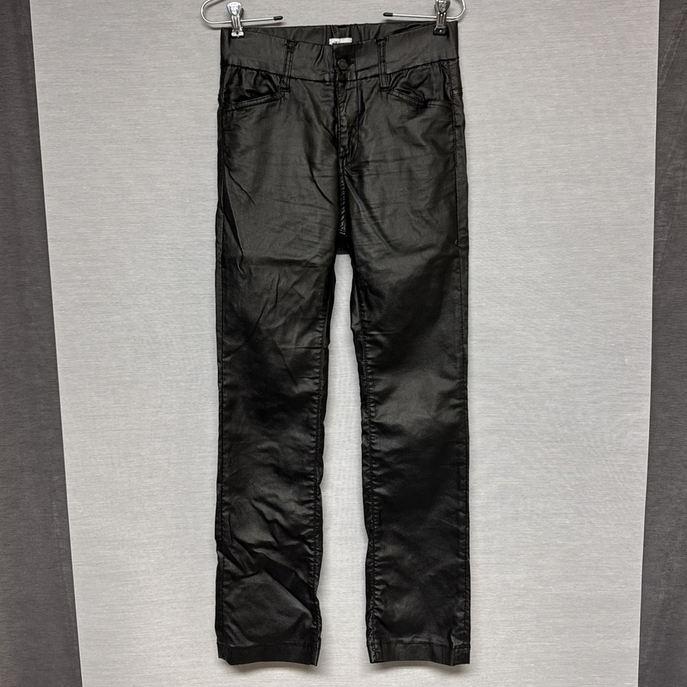 Bevy Flog Pants Womens 24 (28" Waist) Skinny Black Faux Leather‎ Pants Vegan
